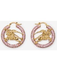 Burberry - Knight Pavé Hoop Earrings - Lyst