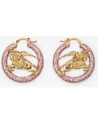 Burberry - Knight Pavé Hoop Earrings - Lyst