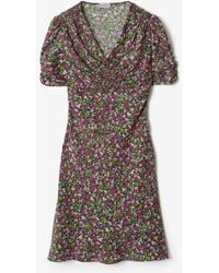 Burberry - Ditsy Floral Silk Mini Dress - Lyst