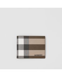 Burberry Portefeuille slim à rabat Exaggerated Check - Marron