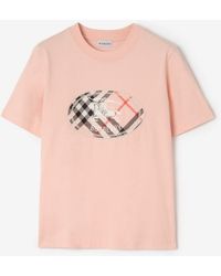 Burberry - Check Knight Stamp Cotton T-Shirt - Lyst
