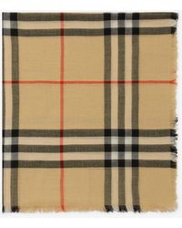 Burberry - Classics Check Wool Scarf - Lyst