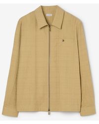 Burberry - Check Cotton Zip Overshirt - Lyst