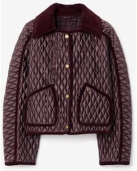 Burberry - Cropped Quilted Nylon Floriston Jacket - Lyst