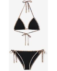 Burberry - Bikini triangle avec bordure Check - Lyst