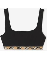 Burberry - Check-Trim Bikini Top - Lyst