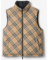Burberry - Reversible Check Puffer Gilet - Lyst
