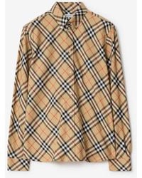 Burberry - Relaxed Fit Check Cotton Flannel Shirt - Lyst