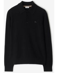 Burberry - Long-Sleeve Cashmere Blend Polo Shirt - Lyst