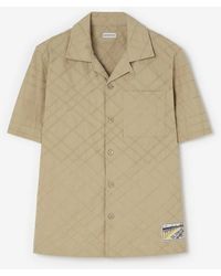 Burberry - Relaxed Fit Check Embroidered Cotton Shirt - Lyst