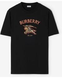 Burberry - Knight Check Cotton T-Shirt - Lyst