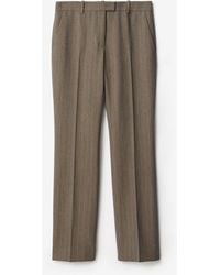Burberry - Mouliné Wool Tailored Trousers - Lyst