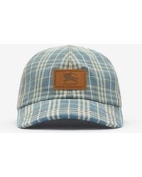 Burberry - Check Denim Baseball Cap - Lyst