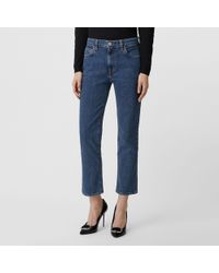 Burberry Straight Fit Japanese Denim Jeans - Blue
