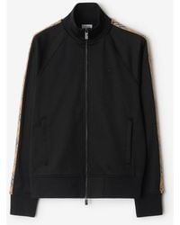 Burberry - Check Trim Cotton Blend Track Jacket - Lyst