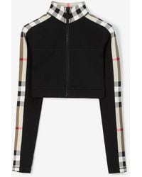 Burberry - Cynthia Check-panels Stretch-woven Top - Lyst
