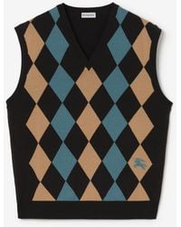 Burberry - Argyle Wool Sweater Vest - Lyst