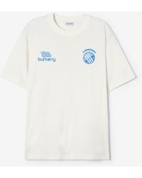 Burberry - Logo Badge Cotton T-Shirt - Lyst