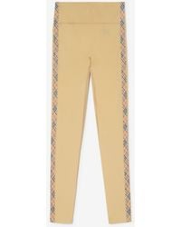 Burberry - Check Trim Stretch Nylon Leggings - Lyst