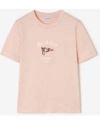 Burberry - Check Flag Cotton T-Shirt - Lyst