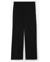 Burberry - Pinstriped Wool Tailored Trousers - Lyst