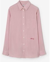 Burberry - Relaxed Fit Striped Silk Shirt - Lyst