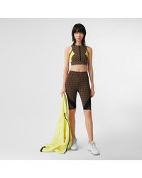 Burberry Colour Block Monogram Print Cycling Shorts - Brown