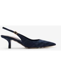 Burberry - Check Dame Slingback Pumps​ - Lyst