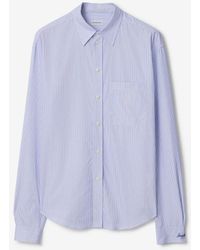 Burberry - Regular Fit Striped Cotton Poplin Shirt - Lyst