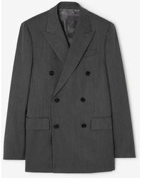Burberry - Herringbone Wool Tailored Jacket - Lyst