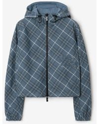 Burberry - Cropped Reversible Check Hooded Jacket - Lyst
