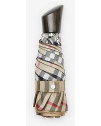 Burberry - Check Folding Umbrella - Lyst