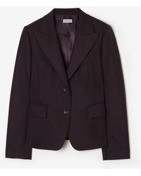 Burberry - Check Wool Tailored Jacket - Lyst