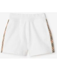 Burberry - Childrens Check Trim Cotton Shorts - Lyst