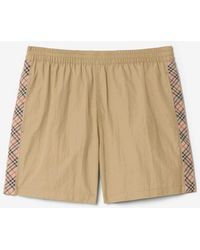 Burberry - Check Trim Swim Shorts - Lyst