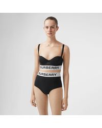 Burberry Logo Tape Bikini Top - Black