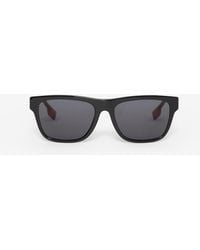Burberry - Vintage Check Detail Square Frame Sunglasses - Lyst