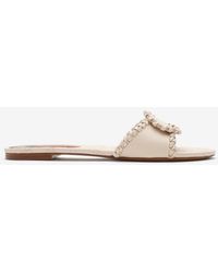 Burberry - Leather Knight Stamp Slides - Lyst