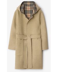 Burberry - Reversible Wool Hooded Wrap Coat - Lyst