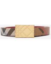 Burberry - Reversible Engraved Check Belt - Lyst