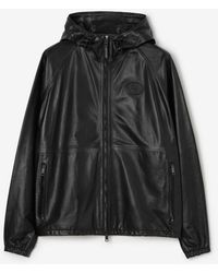 Burberry - Leather Clapton Hooded Jacket - Lyst