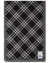 Burberry - Wide Check Wool Silk Scarf - Lyst