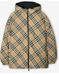 Burberry - Reversible Check Nylon Puffer Jacket - Lyst