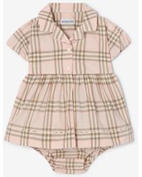 Burberry - Childrens Check Cotton Dress With Bloomers - Lyst