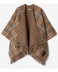 Burberry - Reversible Check Cashmere Wool Cape - Lyst