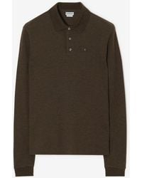 Burberry - Long-Sleeve Wool Cotton Polo Shirt - Lyst