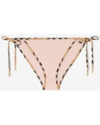 Burberry - Check Trim Bikini Briefs - Lyst