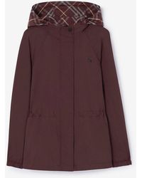 Burberry - Reversible Check Nylon Hooded Jacket - Lyst