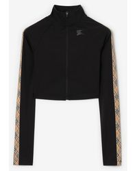Burberry - Stretch Nylon Cropped Track Jacket - Lyst