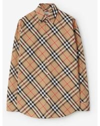 Burberry - Check Cotton Shirt - Lyst